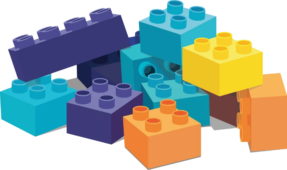 Cartoon lego bricks