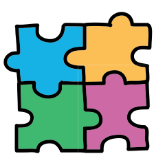 Cartoon puzzle pieces