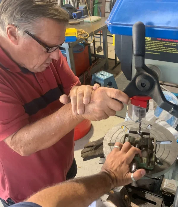 Man using tool at workshop